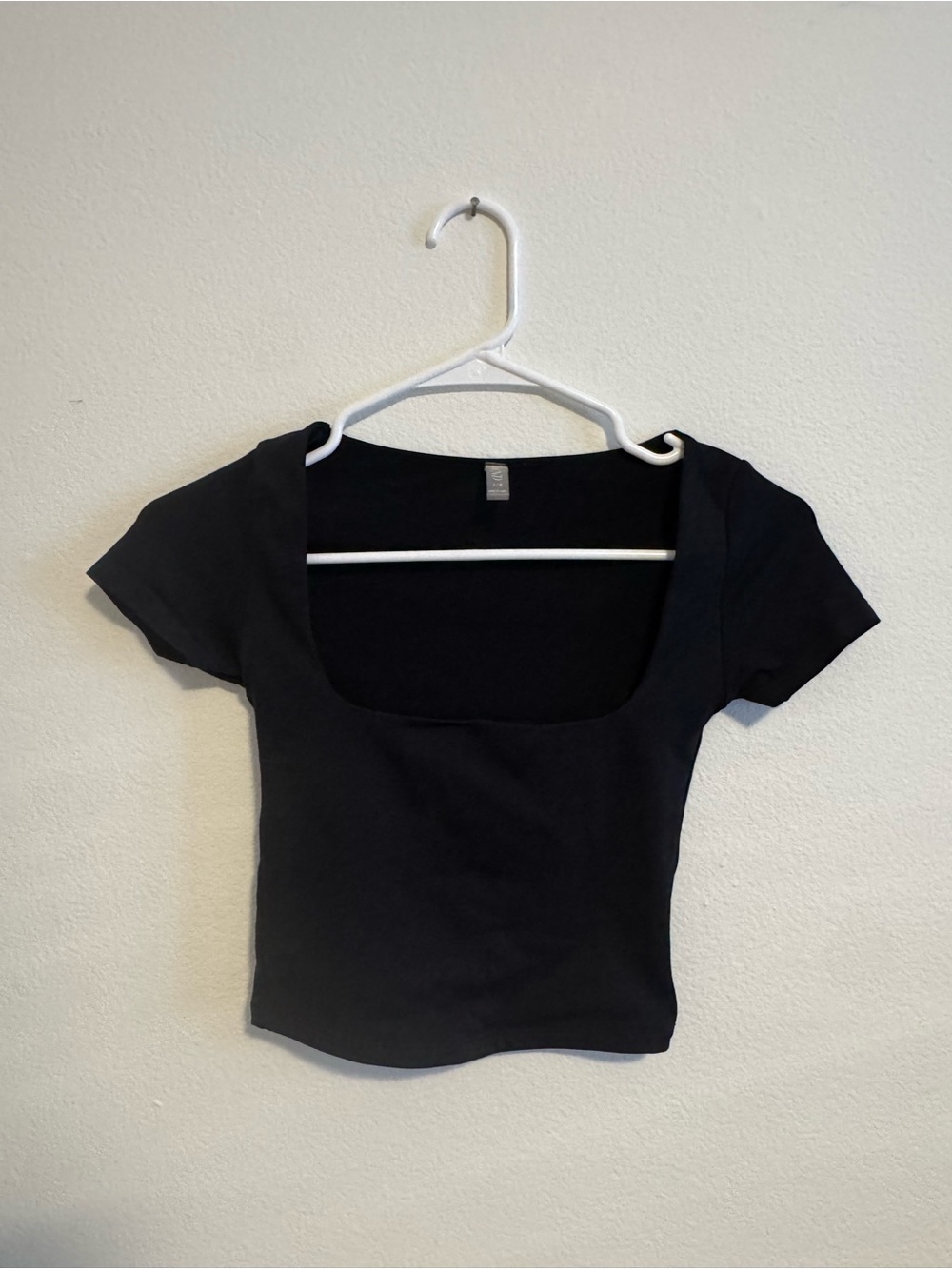 Pitaya Black Scoop Neck Short Sleeve Crop Top